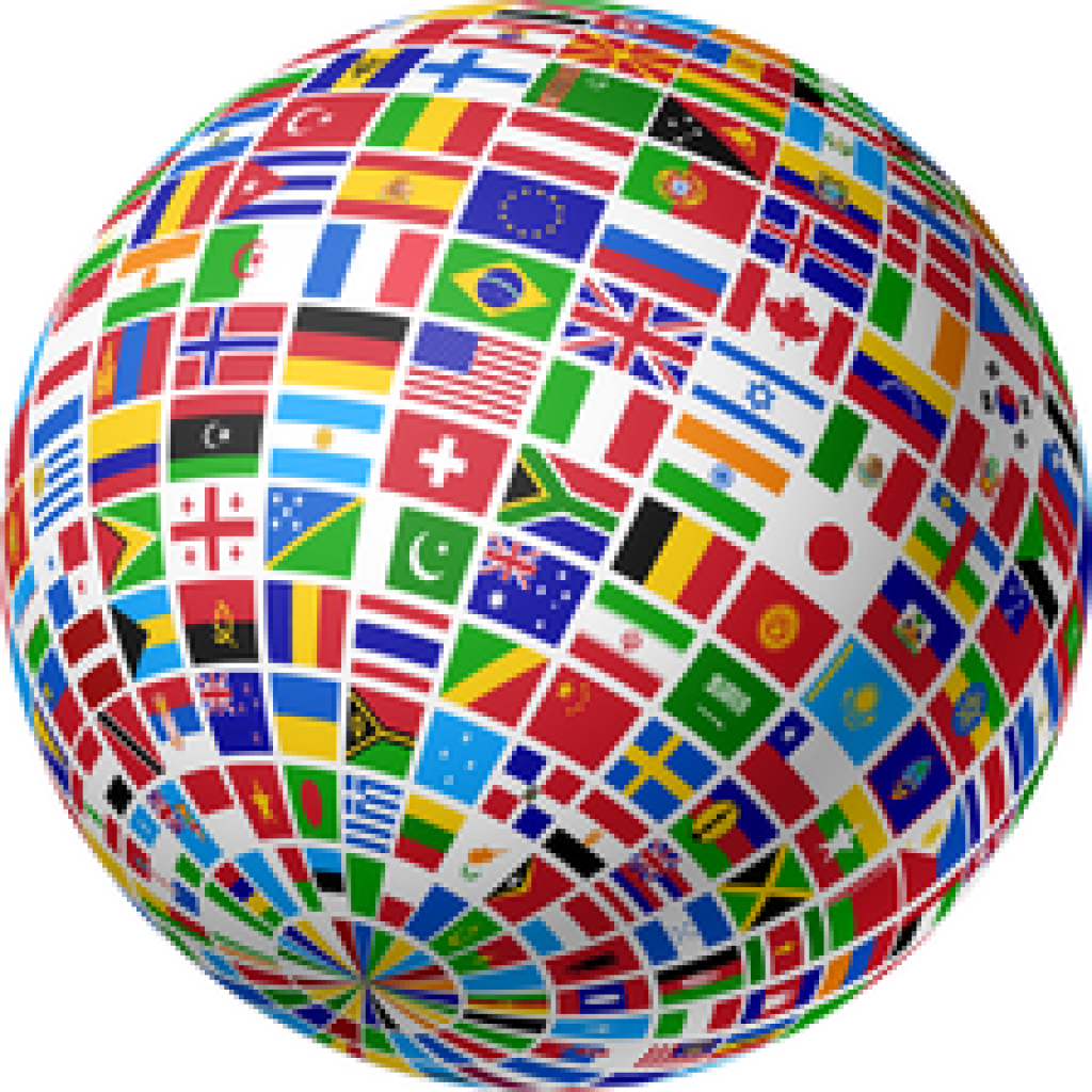 Globus mit vielen Flaggen